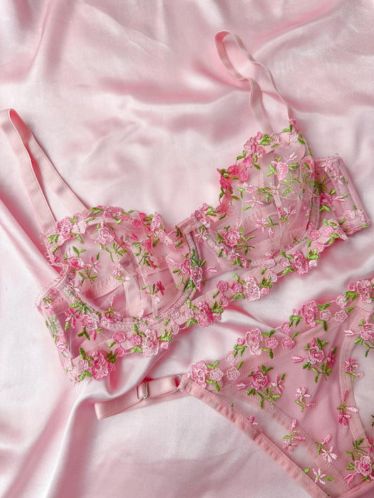 Barbie Floral Pink Bra Set