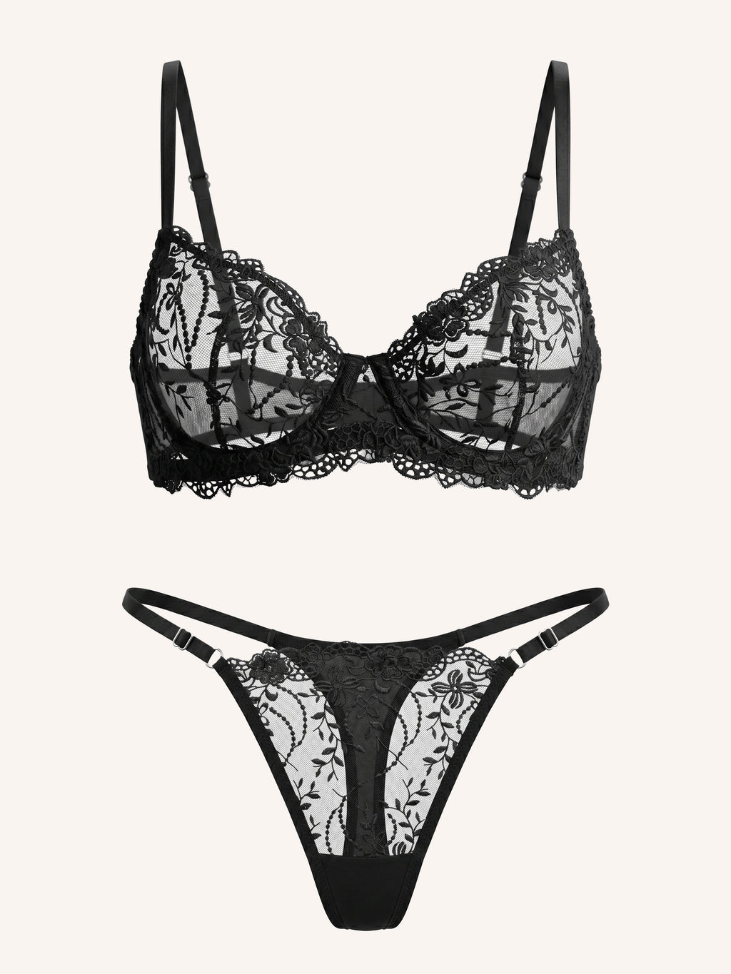 Black Swan Bra Set