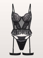 Fierre Black Garter Set