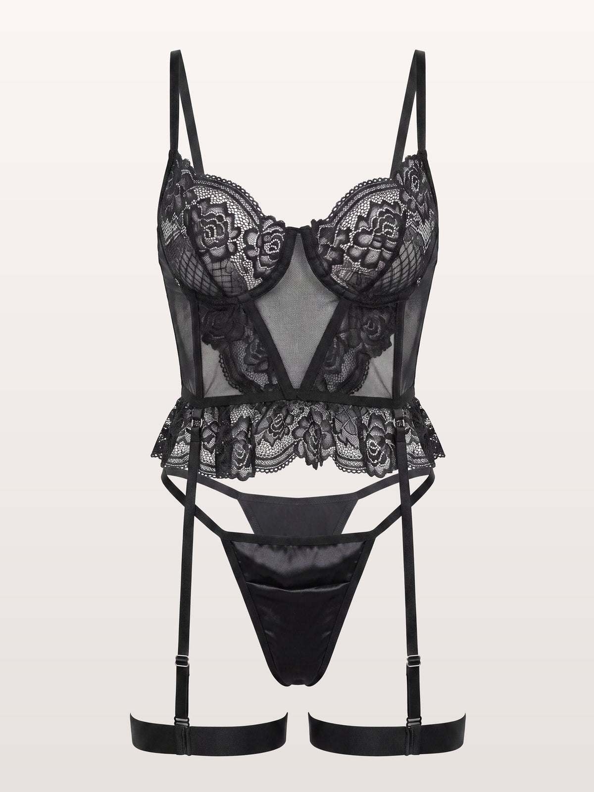 Fierre Black Garter Set