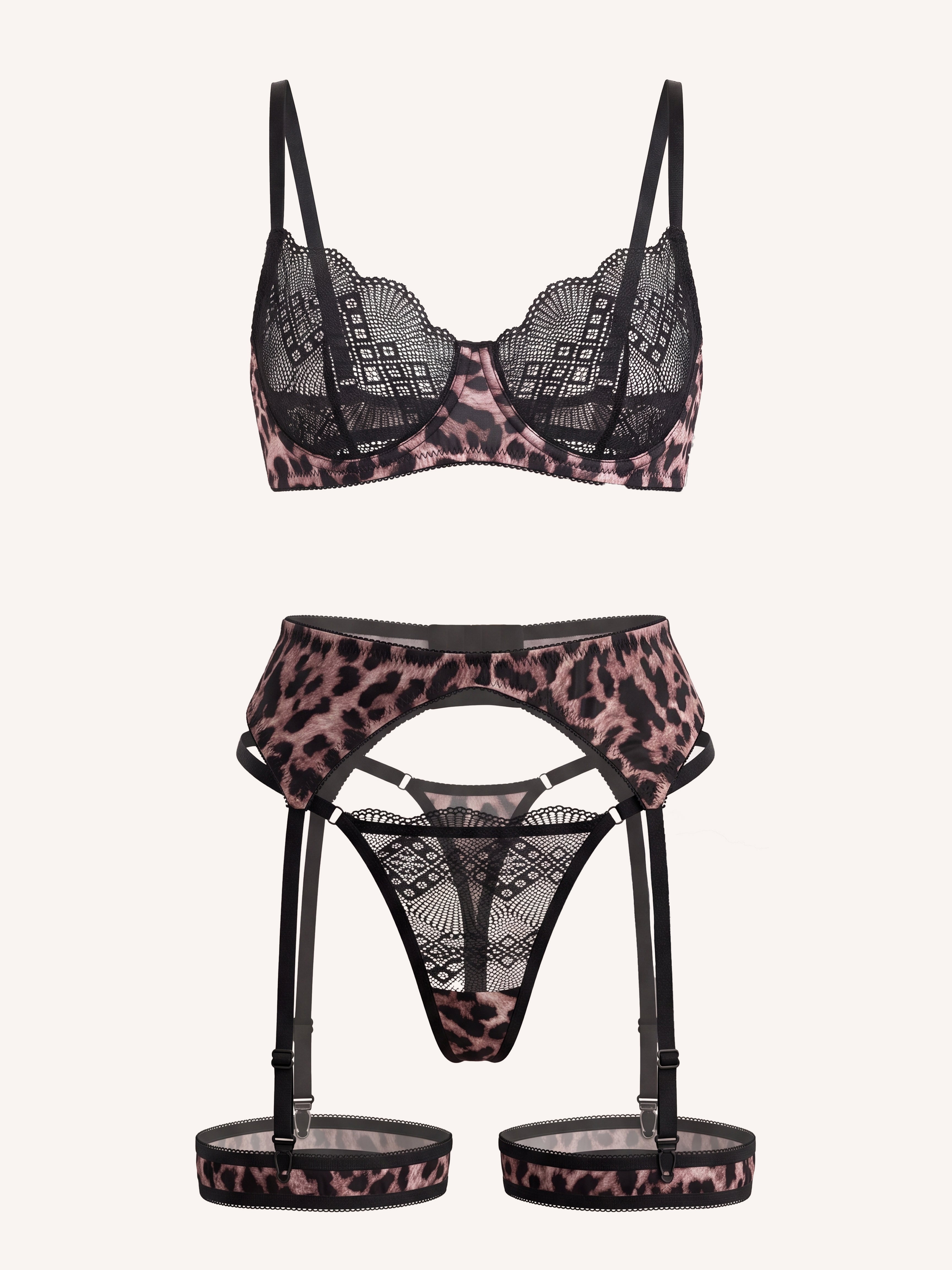 Reina Premium Leopard Garter Set