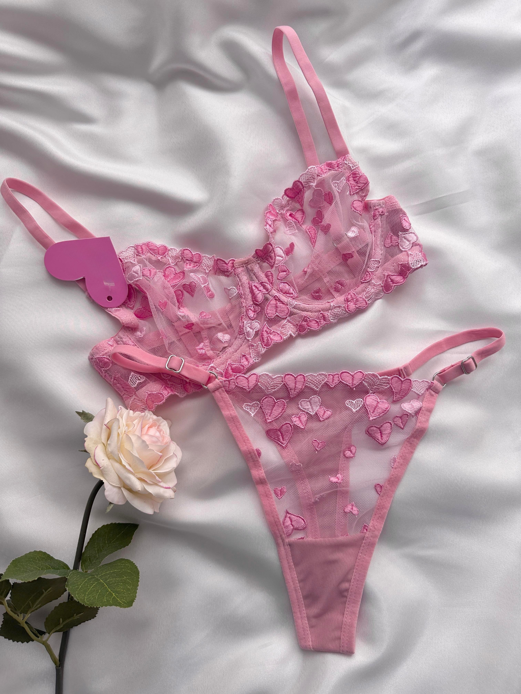 Sweetheart Pink Bra Set
