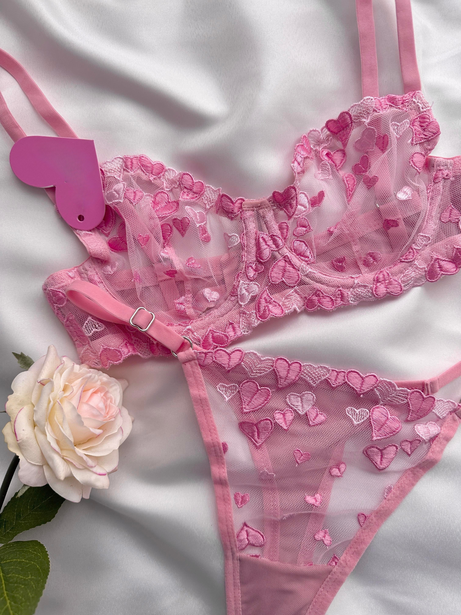Sweetheart Pink Bra Set