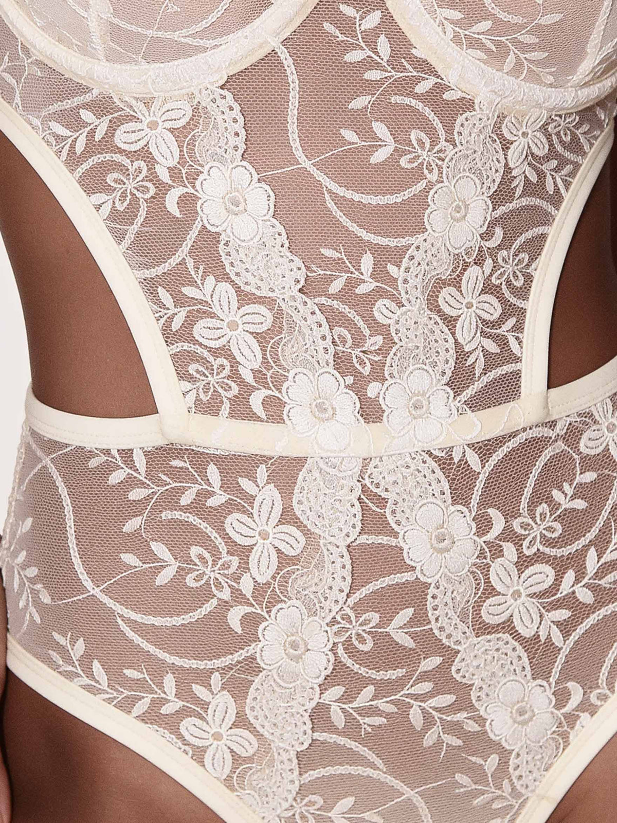 White Swan Ecru Bodysuit