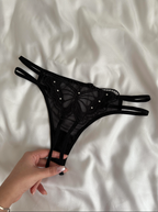 Midnight Butterfly Lace Black Thong