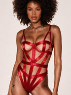 Red Gasp Harness Bodysuit