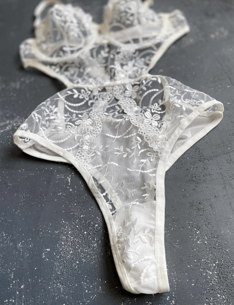 White Swan Ecru Bodysuit