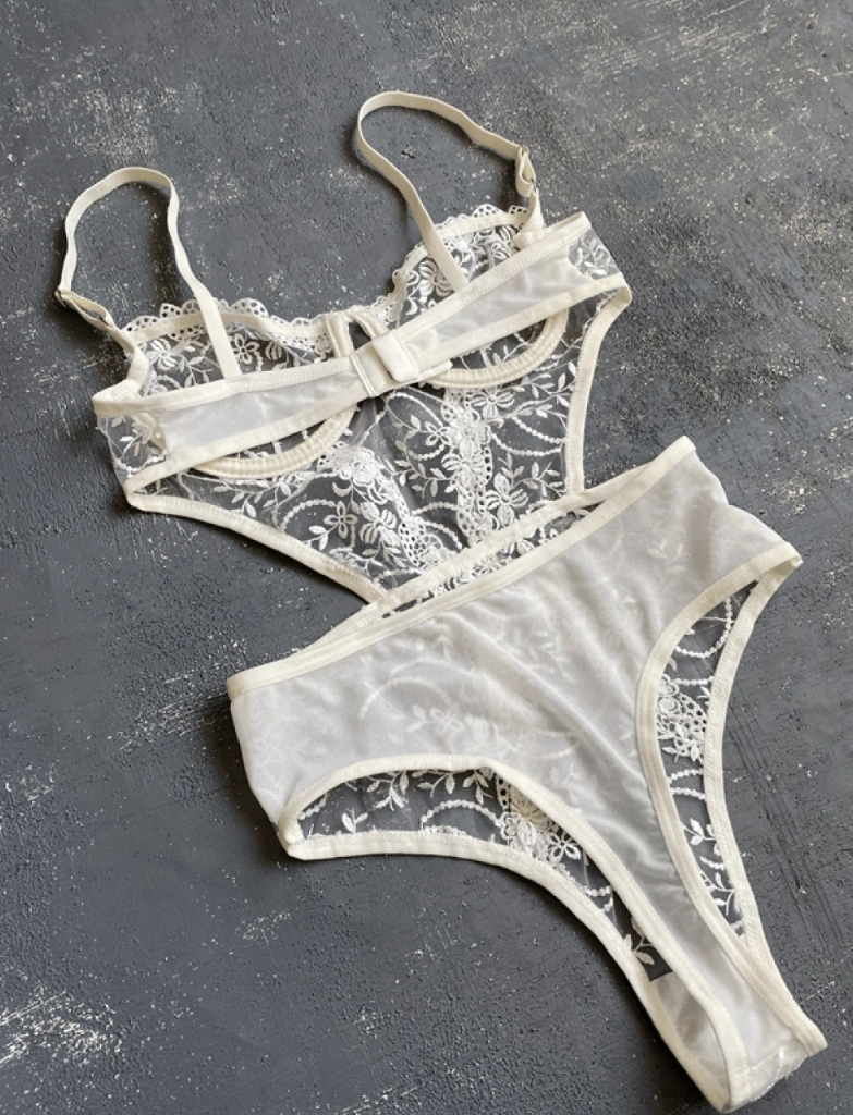 White Swan Ecru Bodysuit